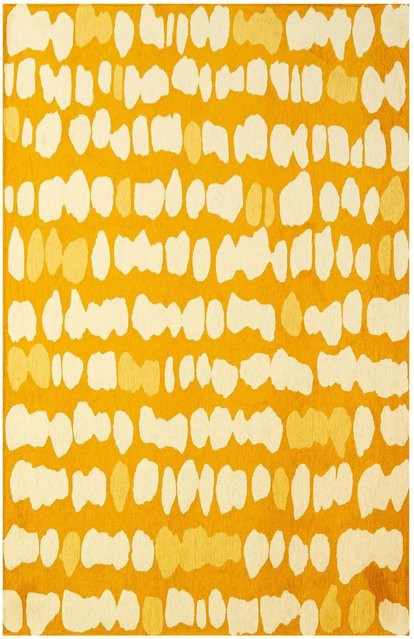 Lola&Moi Teppich Ice In Pumpkin Gelb Modern mit organischen Linien B: 140 cm, T: 200 cm - Bild 1