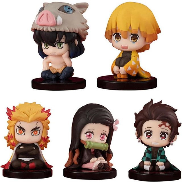Wucifang Jewelry Kimetsu no Yaiba Dämonenjäger Sitzende Geisterpuppen, 5-teiliges Set, ab 14 Jahren - Bild 1