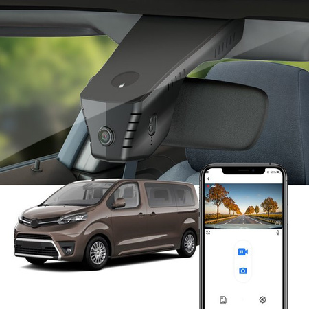 Fitcamx 4K Dashcam für Toyota Proace Verso 2018-2020 und Peugeot Expert 2020-2024, Fahrtenschreiber mit G-Sensor und Loop-Aufnahme in Schwarz