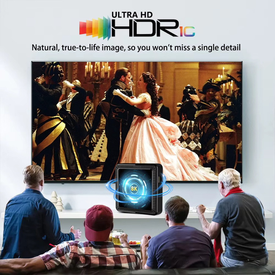 BLKJ Smart TV Box Android 16 Streaming-Media-Player mit Allwinner H618 Quad-Core Cortex A53, Schwarz - Bild 3