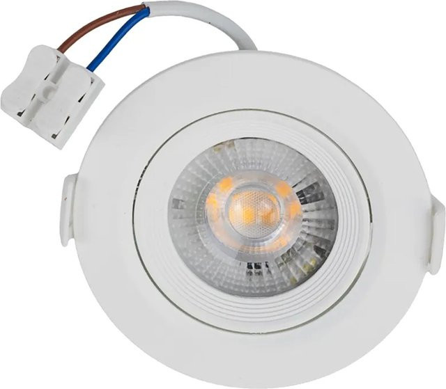 LUXULA LED Einbauspot Weiß, schwenkbarer Einbaustrahler mit 7W, 600lm, 3000K Warmweiß, 38° Abstrahlwinkel, rund, flickerfrei - Bild 1
