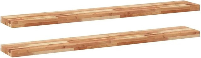 vidaXL Schweberegale Set aus Massivholz Akazie, 2 Stück, Braun, B: 120 cm, T: 20 cm, H: 4 cm - Bild 1