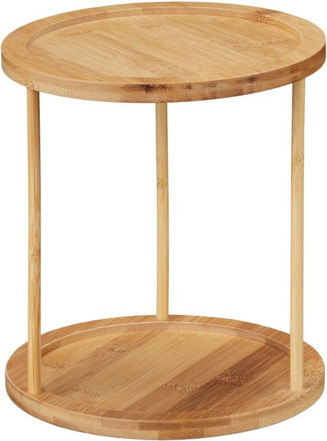 Relaxdays Gewürzregal aus Bambus in Natur mit 2 Etagen, Farbe: Braun, B/T/H: 22,5 x 20 cm - Bild 1