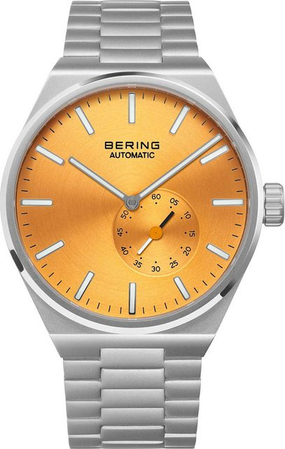 Bering Herrenuhr Automatik, Edelstahl, 41 mm, Orange, 10 ATM - Bild 1