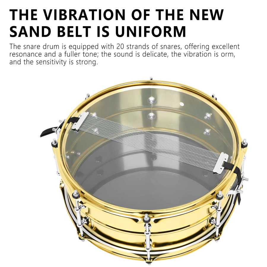 SLADE Snare Drum in Mattgold mit Edelstahlkessel und Polyester-Trommelfellen, Durchmesser: 14 Zoll, Tiefe: 5,5 Zoll - Bild 2