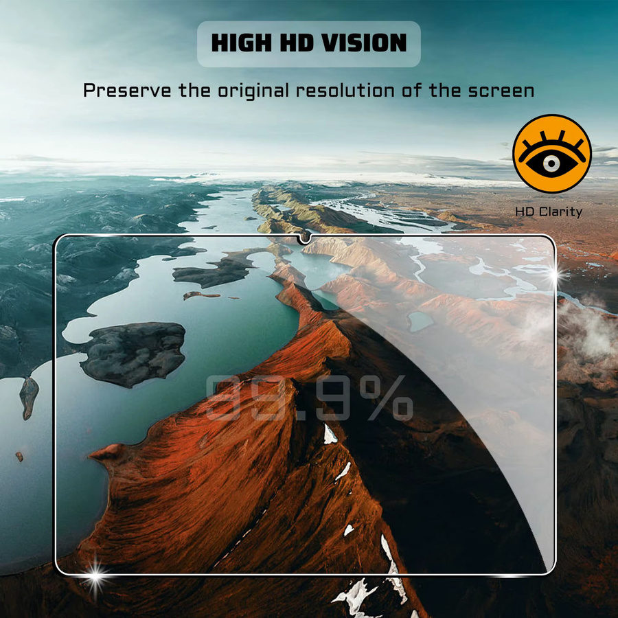 Displayschutzfolie aus Hartglas für Lenovo Idea Tab Plus (12,1 Zoll) 2025, transparent, schlagfest und HD-klar - Bild 5