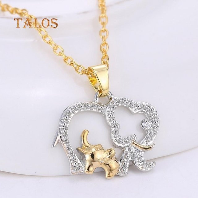 Talos Trinket Halskette, Doppel-Elefant-Anhänger, beige, Damen - Bild 1