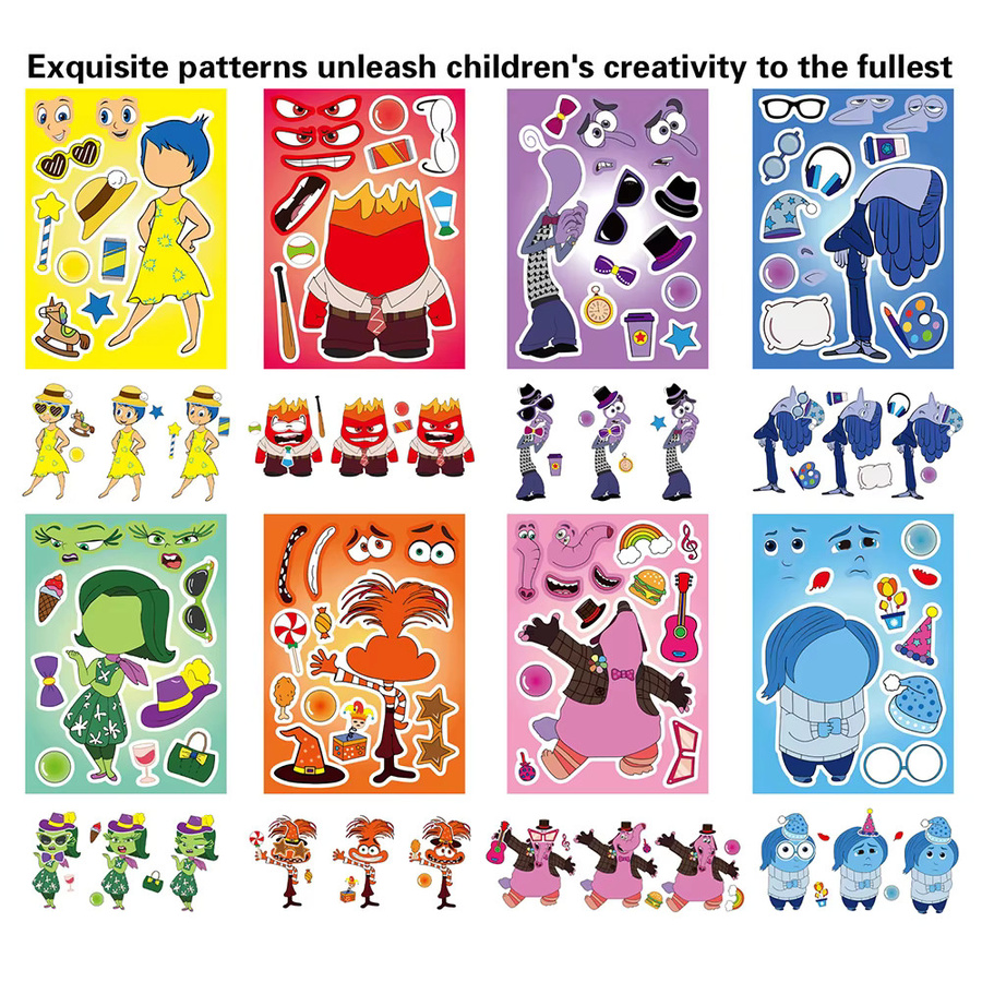 Disney Inside Out Cartoon-Puzzle-Aufkleber, 8/16 Blatt - Bild 2