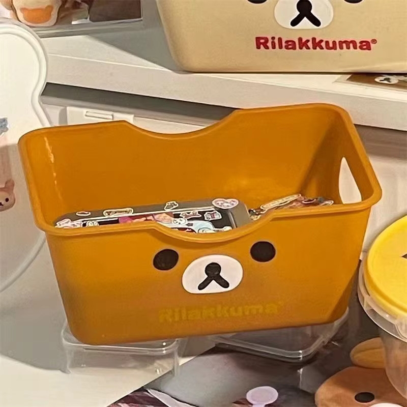 Rilakkuma Aufbewahrungskorb in Braun als multifunktionaler Kawaii Desktop-Organizer aus Kunststoff für Schreibwaren und Bastelzubehör - Bild 2