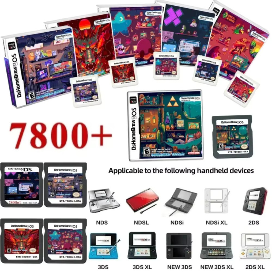7800 in 1 Kombinierte Spielkarte für Nintendo 2DS, 3DS und 3DS XL von Takara Tomy - Bild 2