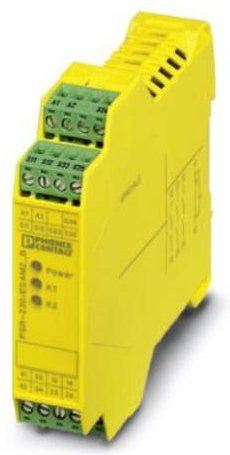 Phoenix Contact Sicherheitsrelais PSR-SCP-230AC/ESAM2/3X1/1X2/B, Farbe Gelb, Betriebsspannung: 230 V/AC, 3 Schließer, 1 Öffner, B/H/T: 22,5 x 99 x 114,5 mm - Bild 1