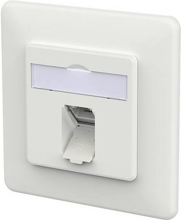 Metz Connect E-DAT C6A LSA++ Netzwerkdose, 1 Port, Unterputz, Verkehrsweiß - Bild 1