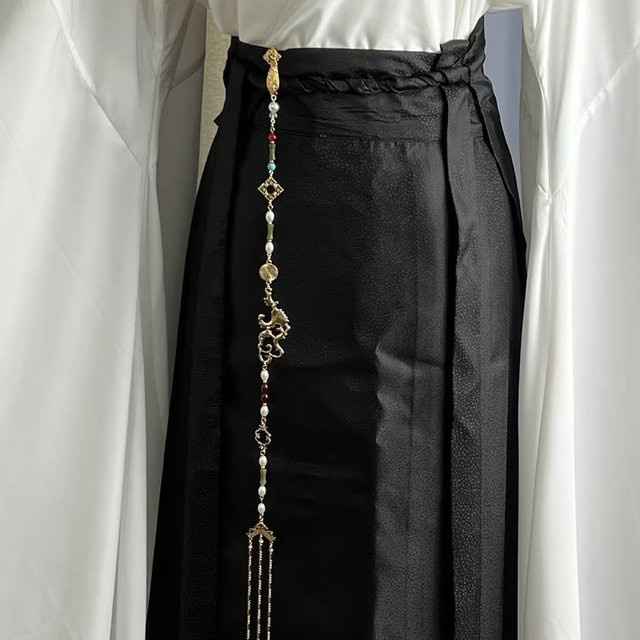 Hanfu-Kettenanhänger, antiker Druckkragen, Quaste - Bild 1
