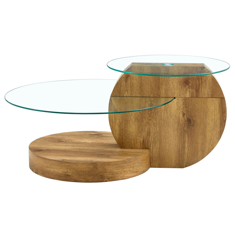 okwish Couchtisch mit Glas und zwei Ebenen für dein Wohnzimmer, Farbe: Schwarz, Transparent, Multicolour, B/T/H: 90 x 70 x 44 cm - Bild 2