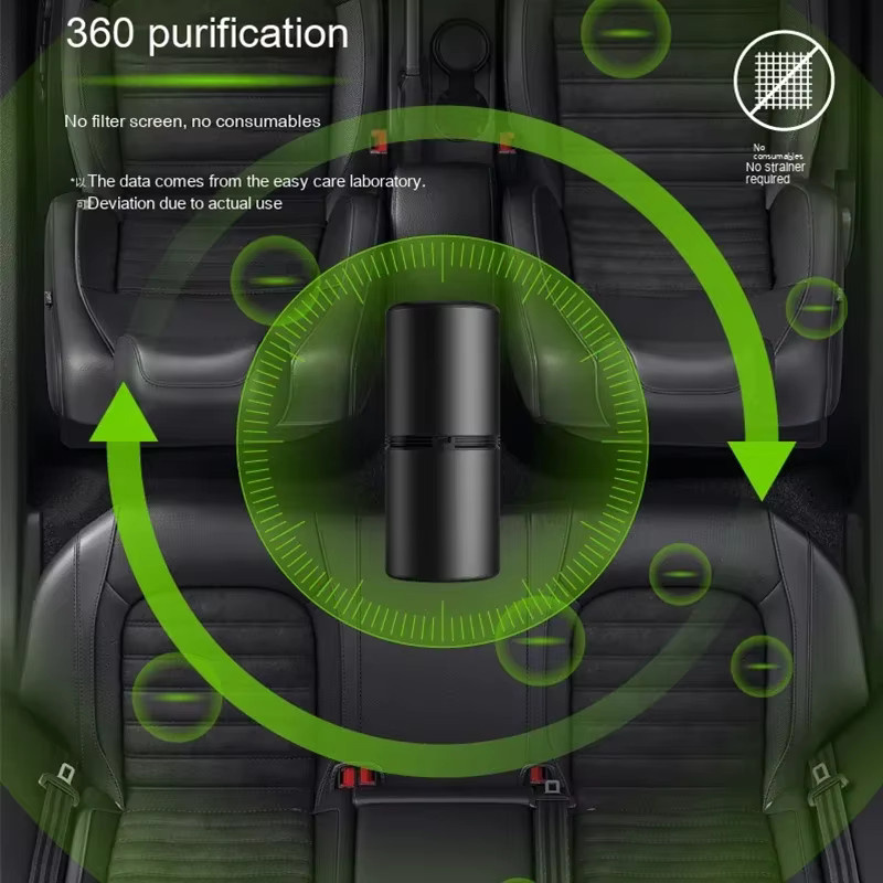 ZAIXIAO Auto Luftreiniger mit Negativ-Ionen-Generator in Schwarz zur Geruchsentfernung von Rauch und Deodorant - Bild 5