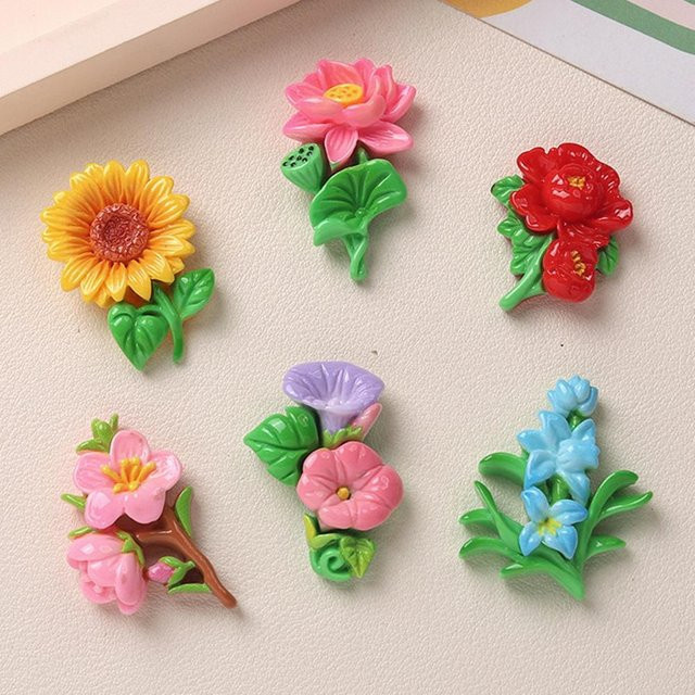 10 Stück Yiran Bag Blumen Flatback Steine aus Harz in Multicolour für Scrapbook und DIY Handwerk - Bild 1