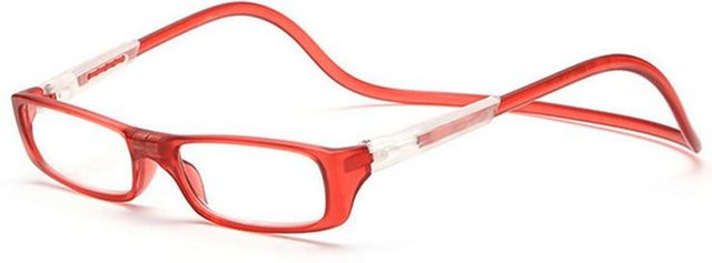 Lesebrille Unisex, Vollrand, rechteckig, Kunststoff, rot, +3.0 - Bild 1