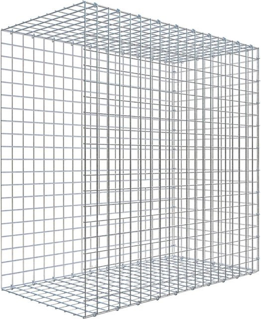 Gabiona C-Ring Anbaukorb Typ 2 in Silbergrau, B/T/H: 100 x 100 x 50 cm, Maschenweite 5 x 5 cm - Bild 1