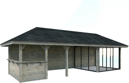 PALMAKO Pavillon Bianca Set 216 Slide aus Fichtenholz in Grau, B/H/T: 876 x 319 x 300 cm - Bild 1