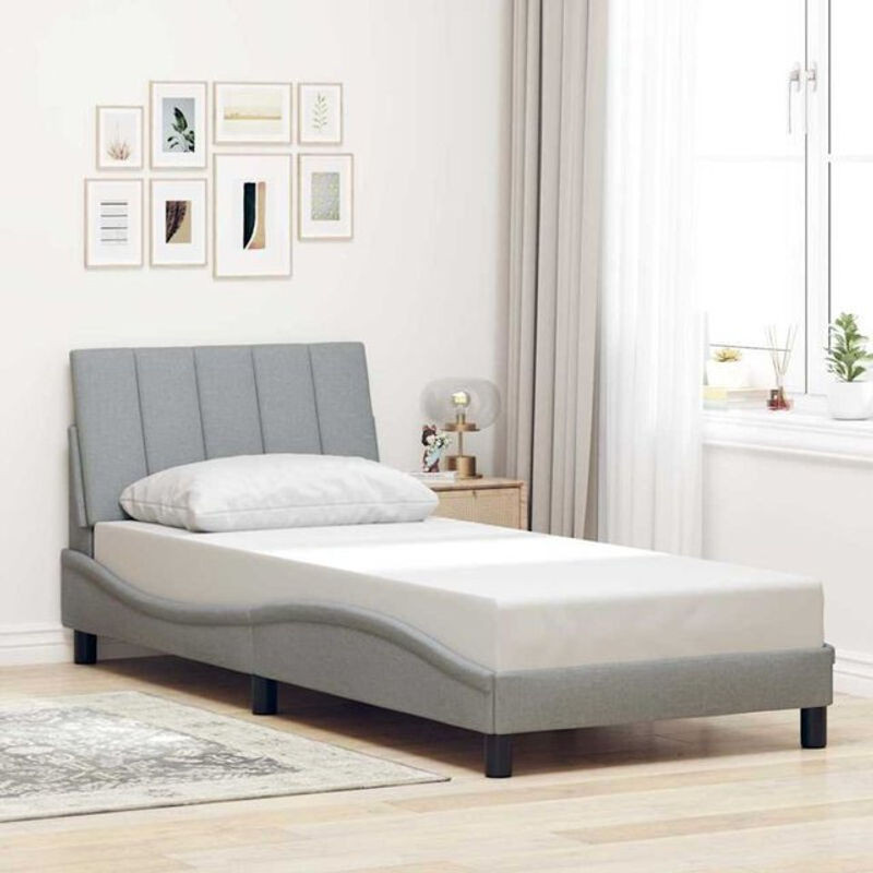 Modernes Polsterbett hanko von Vidaxl in Grau mit Stoffbezug, B/T/H: 80 x 200 cm - Bild 1