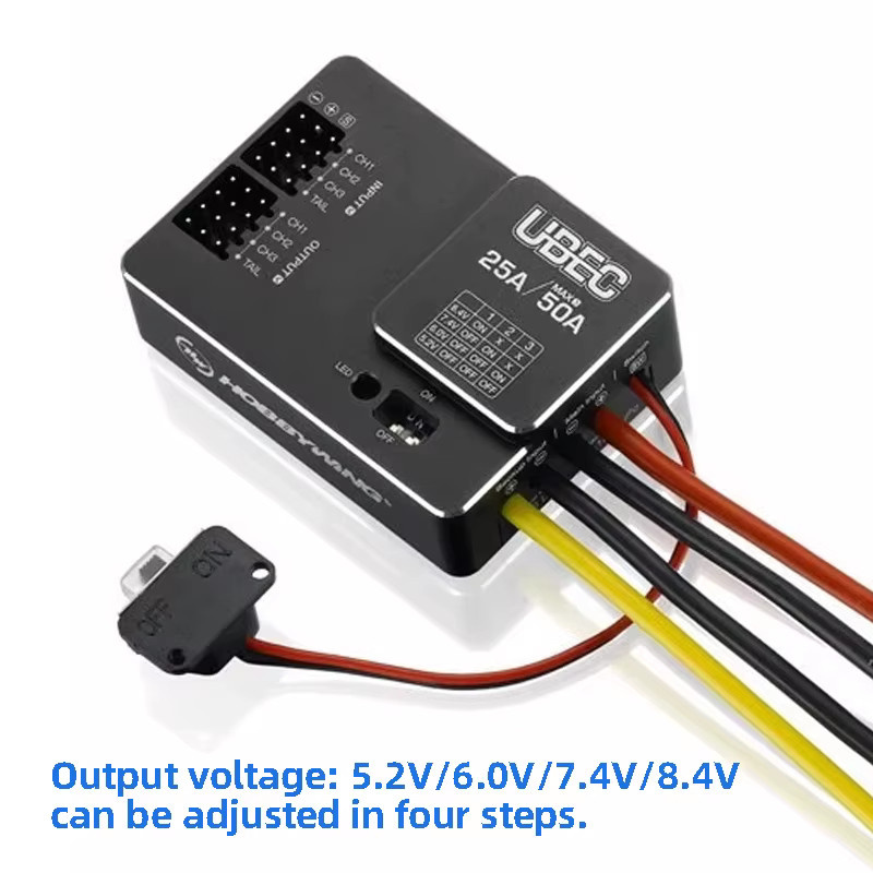 Hobbywing 25A UBEC HV externer BEC für 3-18S LiPo Batterien in Schwarz für DIY FPV Mini Racing Quadcopter Drohnen - Bild 3