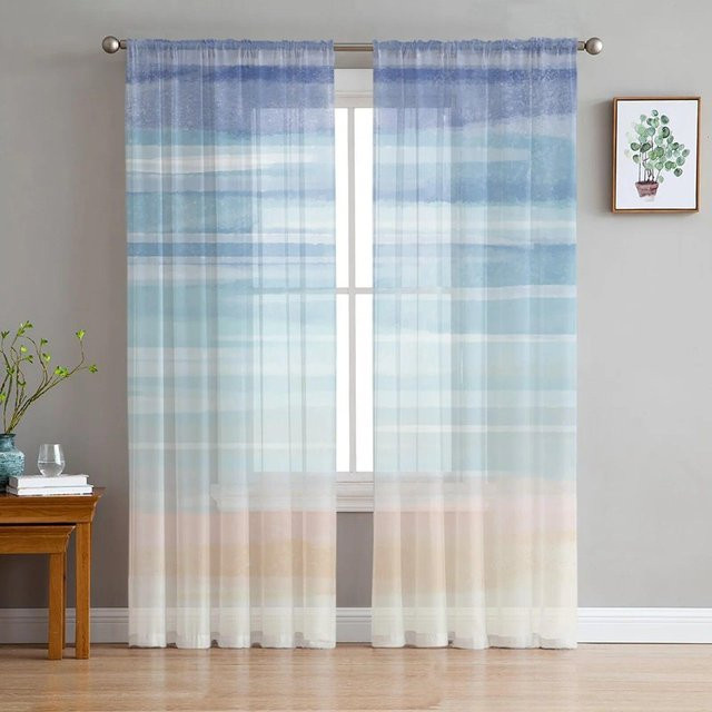 Sky Sunset Fashion Tüllvorhang von A Family Of Home Textiles, Chiffonvorhang in Multicolour, transparent, Breite: 135 cm, Höhe: 114 cm - Bild 1