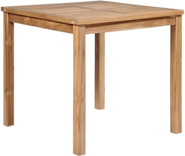 vidaXL Gartentisch aus Teak Massivholz in Braun B: 80 cm, T: 80 cm, H: 77 cm - Bild 1