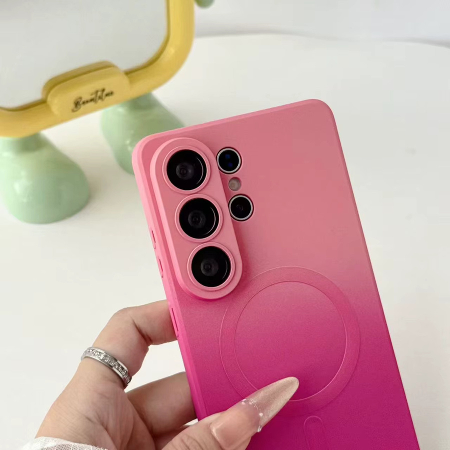 Kabellose Ladehülle mit Objektivschutz und Hängeseil für Samsung Galaxy S26 Ultra S25 S24 S23 S22 S21 S20 Plus in Multicolor Farbverlauf - Bild 2