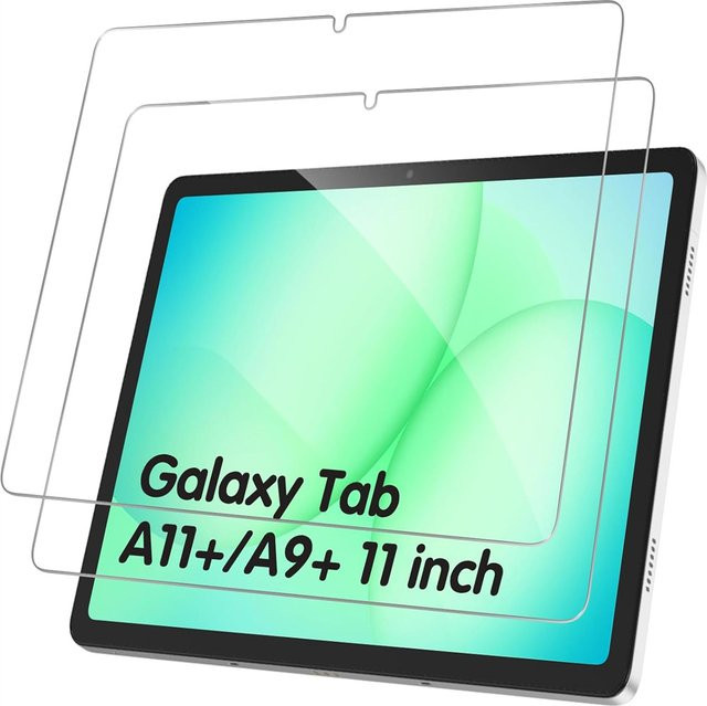 2 Stück gehärtete Glas Displayschutzfolien für Samsung Galaxy Tab A11+ 2025 11 Zoll und A9 Plus 2023, transparent und kratzfest - Bild 1