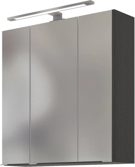 Held Möbel 3D-Spiegelschrank Neapel in Graphitgrau, Breite: 60 cm, Höhe: 64 cm, Tiefe: 20 cm - Bild 1
