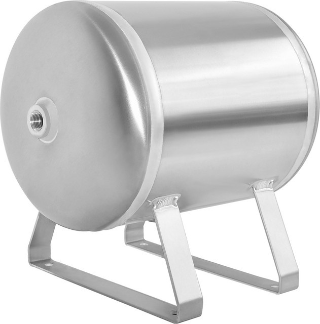 Miniatur-Horizontal-Luftkompressor aus Aluminium mit 15 l Pufferluftspeichertank in Silber - Bild 1