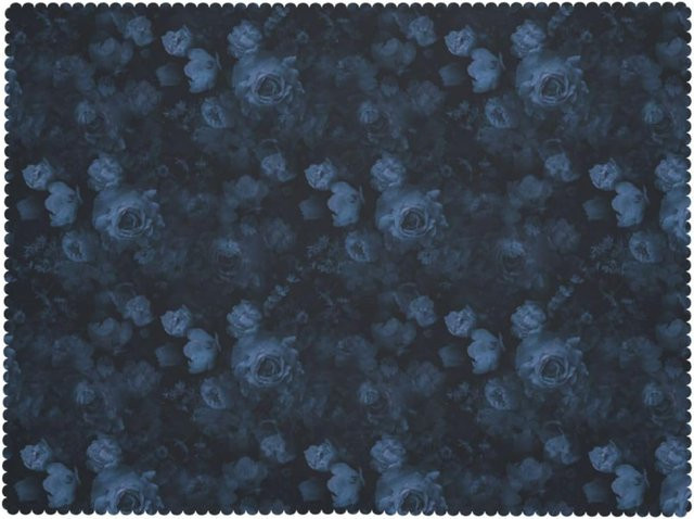 JMG Household Supplies Tischdecke mit gotischem Rosenblüten-Blumenmuster in Dunkelblau, rechteckig und waschbar, B/T: 100 x 140 cm - Bild 1