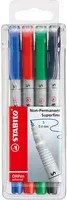 STABILO OHPen universal Folienstifte permanent, 0,4 mm, 4er Pack, Multicolor - Bild 1