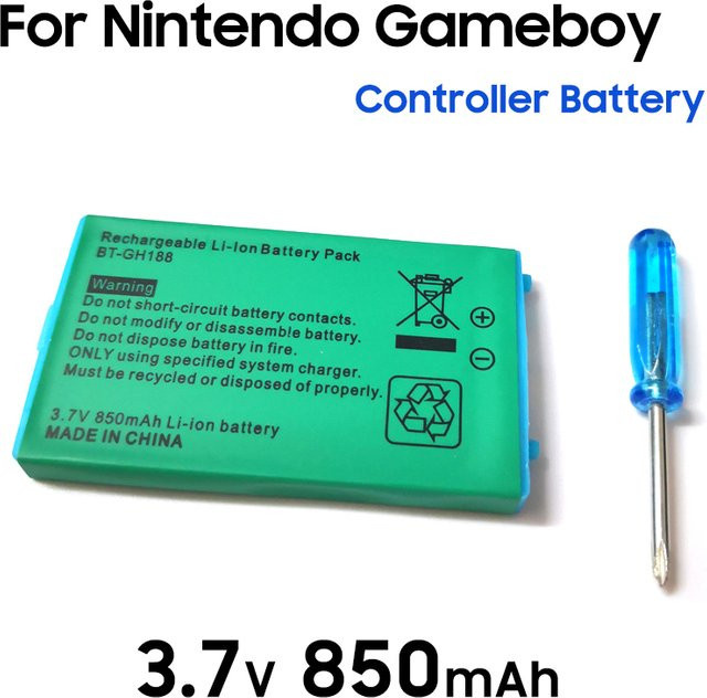 Wiederaufladbarer 850 mAh Lithium-Ionen-Akku mit Werkzeugpaket für Nintendo Gameboy Advance GBA SP in Grün - Bild 1