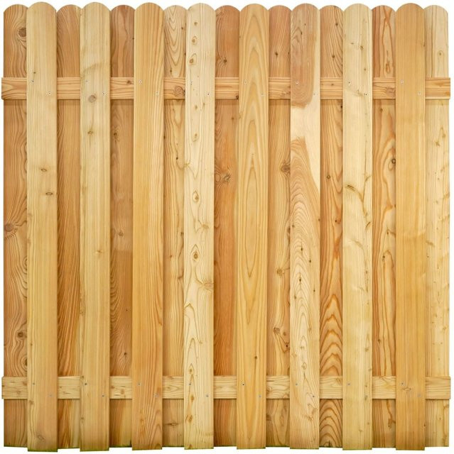 GartenLand Bretterzaun MAILAND aus Lärche mit gebogenem Kopf, Farbe: Braun, blickdicht, B/H: 180 x 180 cm - Bild 1