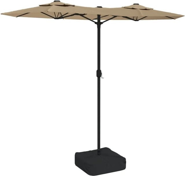 vidaXL Doppel-Sonnenschirm Taupe aus Polyester und Stahl B/T/H: 316 x 145 x 240 cm - Bild 1