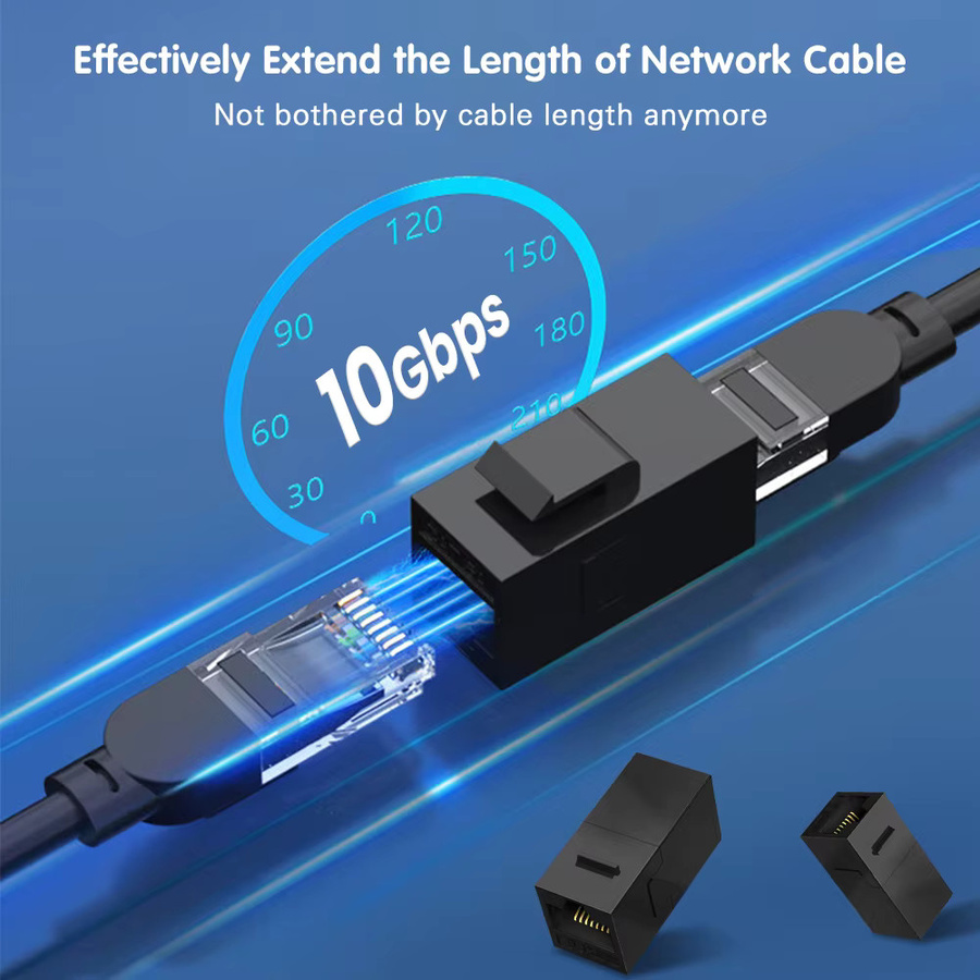 ZoeRax RJ45 Keystone-Buchse CAT6 CAT5E Inline-Koppler für Wandplatte und Patchpanel, Schwarz - Bild 2