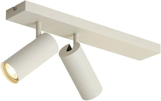 QAZQA Moderner LED Deckenstrahler Beige, Verstellbare Pendelleuchte mit 2 GU10 Reflektoren für Wohnzimmer, Küche oder Esszimmer - Bild 1