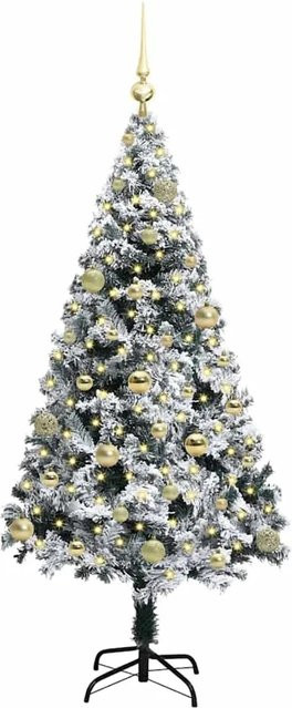 vidaXL Künstlicher Weihnachtsbaum mit 150 LEDs in Grün, Höhe: 150 cm - Bild 1