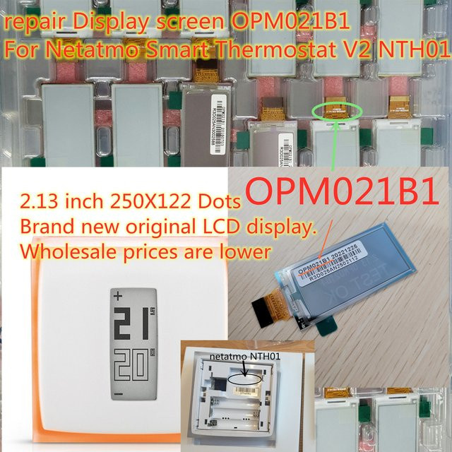 Netatmo Smart Thermostat LCD-Display mit Tintenbildschirm 2,13 Zoll in Weiß NTH01-EN-EC OPM021B1-FPC-V1.0 - Bild 1
