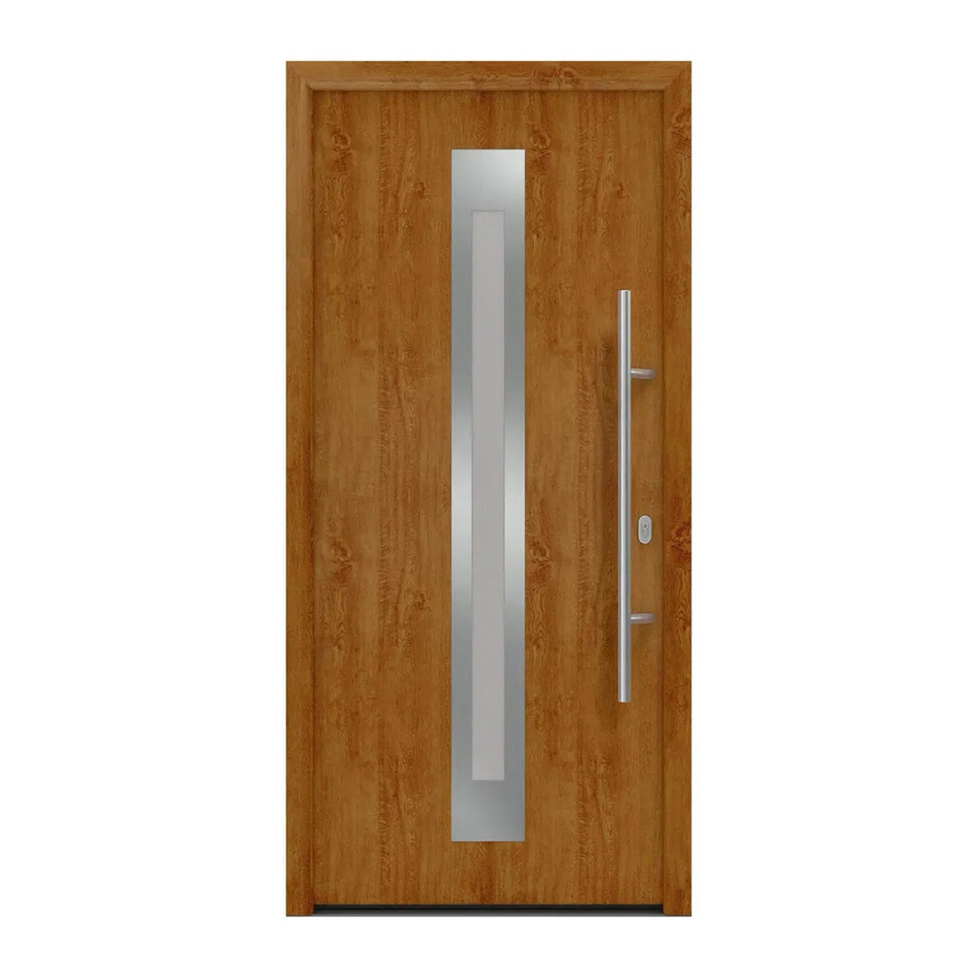 EcoStar Haustür Isopro IP 770S in Golden Oak, Farbe Braun, mit Glaseinsatz, B/H: 110 x 210 cm, DIN Rechts - Bild 2