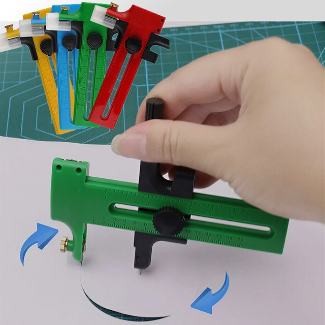 Verstellbarer Kreisschneider für Stoff und Papier in Rot für DIY, Scrapbooking und Kunsthandwerk - Bild 1