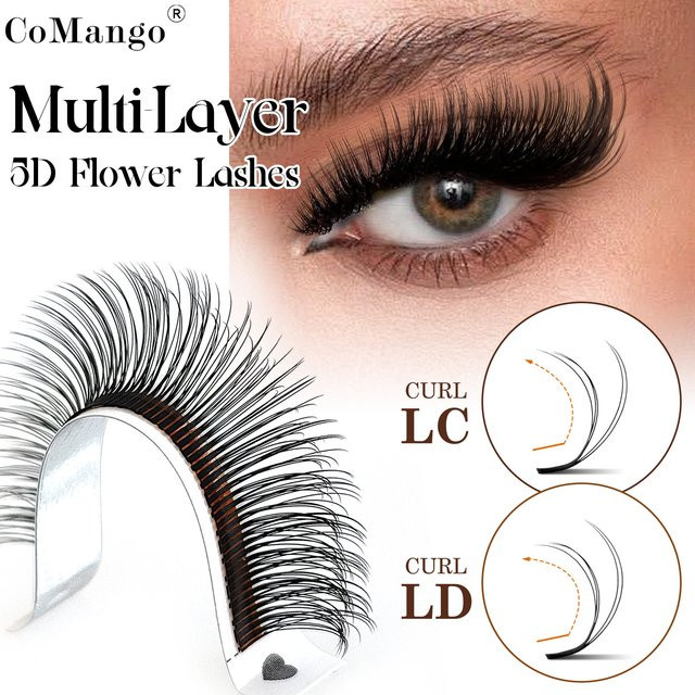 CoMango 5D-Wimpernverlängerung, einzelne Cluster-Wimpern, schwarz - Bild 1