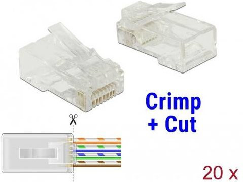 Delock RJ45 Netzwerk Adapter Ethernet LAN in Transparent - Bild 1