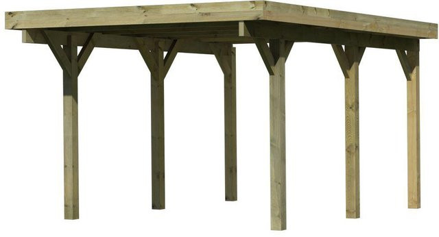 Einzelcarport Karibu Classic 1 mit PVCDach in Natur-Braun, B/T: 273 x 395 cm - Bild 4