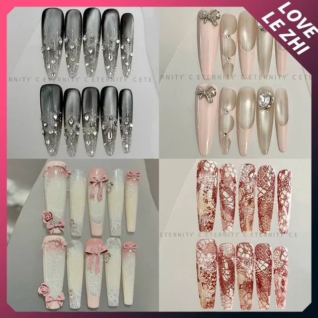 keeppley Press On Nails, Stiletto, Glänzend, 10 Stück - Bild 1