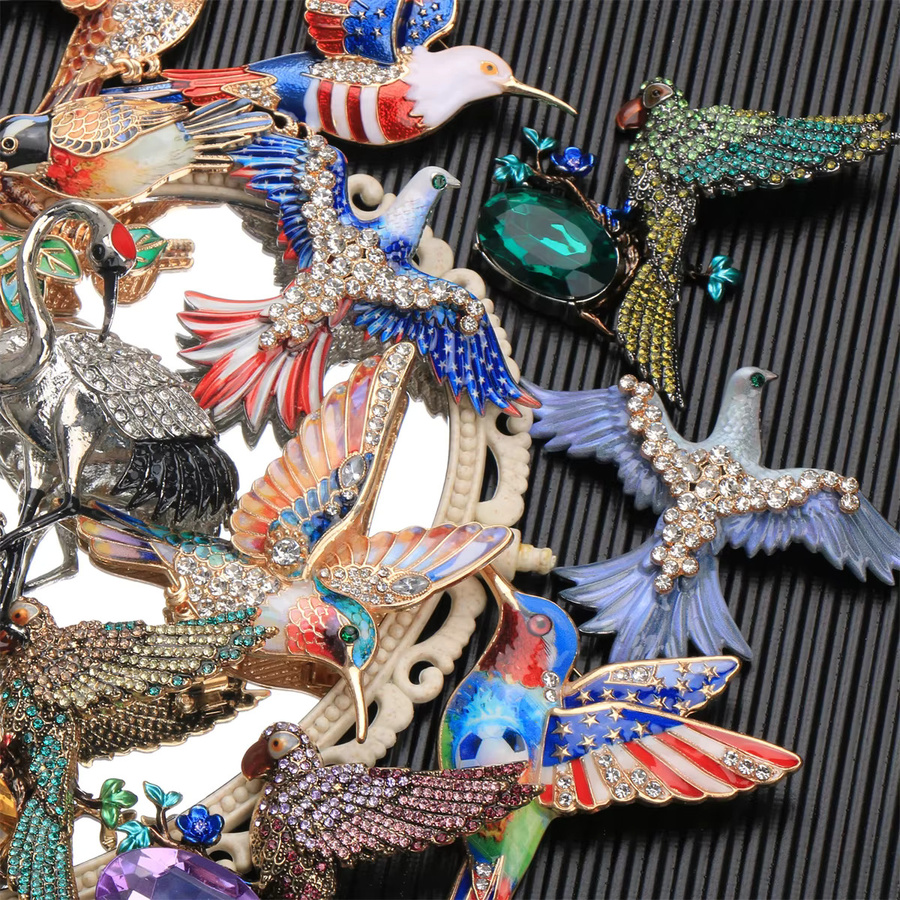 SKEDS Brosche, Kolibri, Kristall, Bunt, Damen - Bild 4