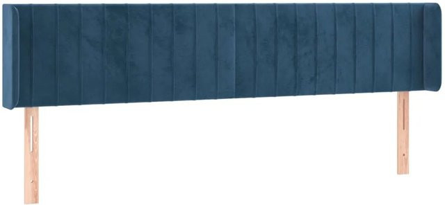 vidaXL LED Kopfteil aus Samt in Dunkelblau mit USB-Ladeport und integrierter Beleuchtung, B: 163 cm, T: 16 cm, H: 78-88 cm - Bild 1