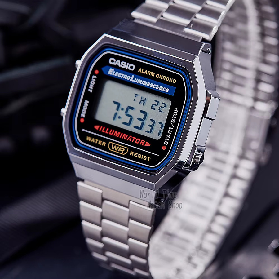 Casio Digitaluhr, Quarz, Edelstahl, Silber, Herren - Bild 4