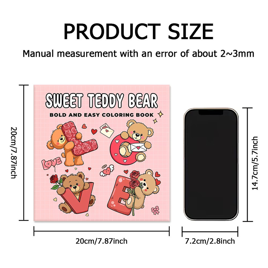 SWEET BEAR Malbuch für Erwachsene mit einfachen Mustern und niedlichen Motiven in Mehrfarbig - Bild 2